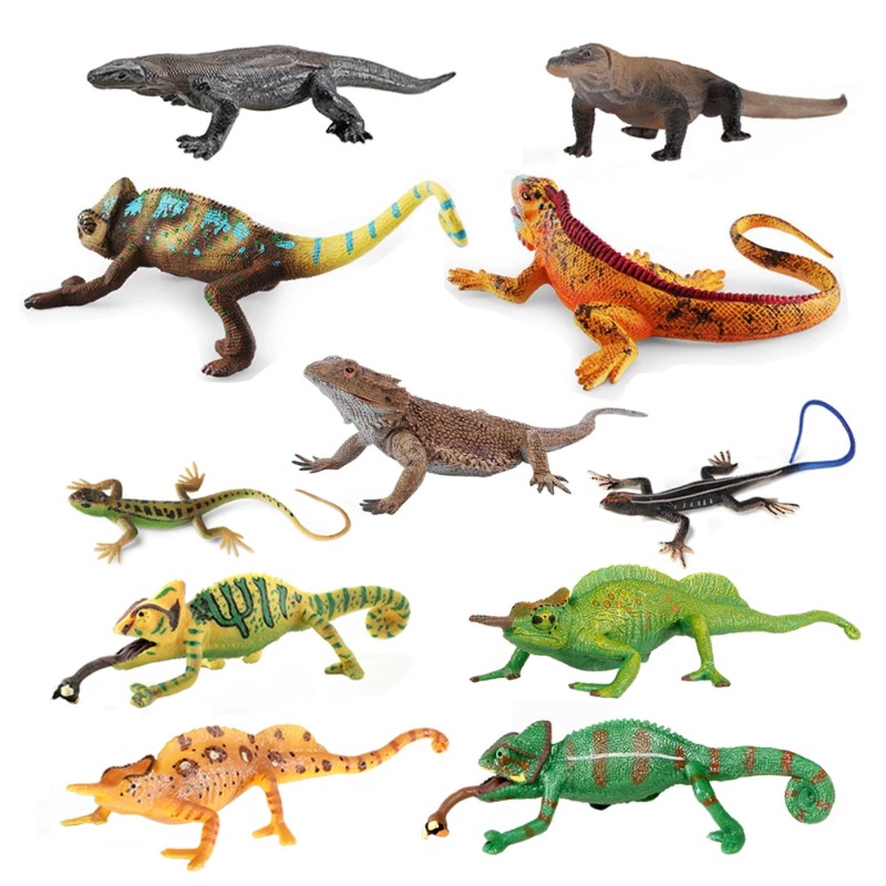 Kids Toys Reviews - Iguana kertenkele figürleri bukalemun oyuncak sürüngen