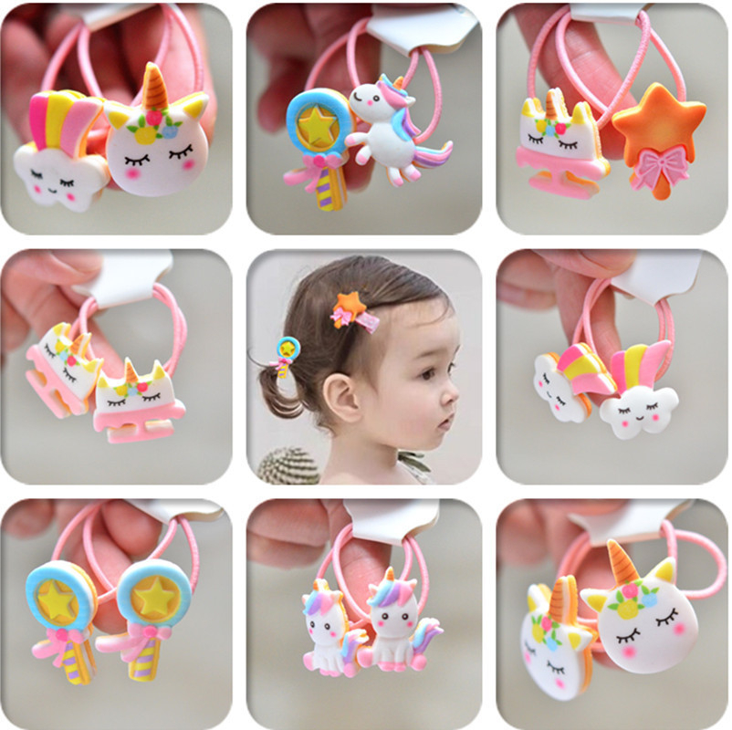 Kids Toys Horse - 2 adet karikatür sevimli gökkuşağı beyaz