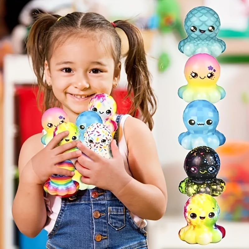 6/12 adet ahtapot yavaş yumuşa - Kids Toys Easter incelemesi ve fiyatı