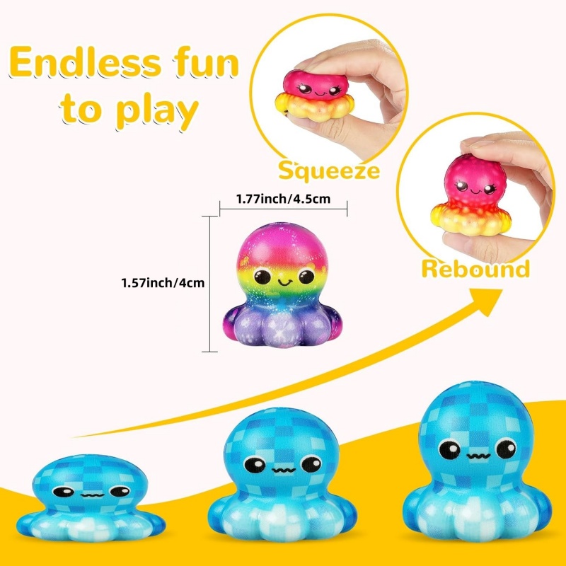 6/12 adet ahtapot yavaş yumuşa - Kids Toys Easter incelemesi ve fiyatı